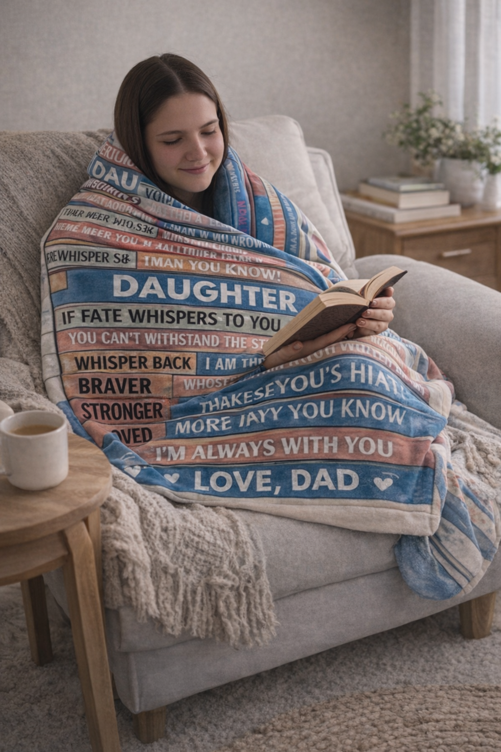 To My Daughter Whisper Back Storm Blanket