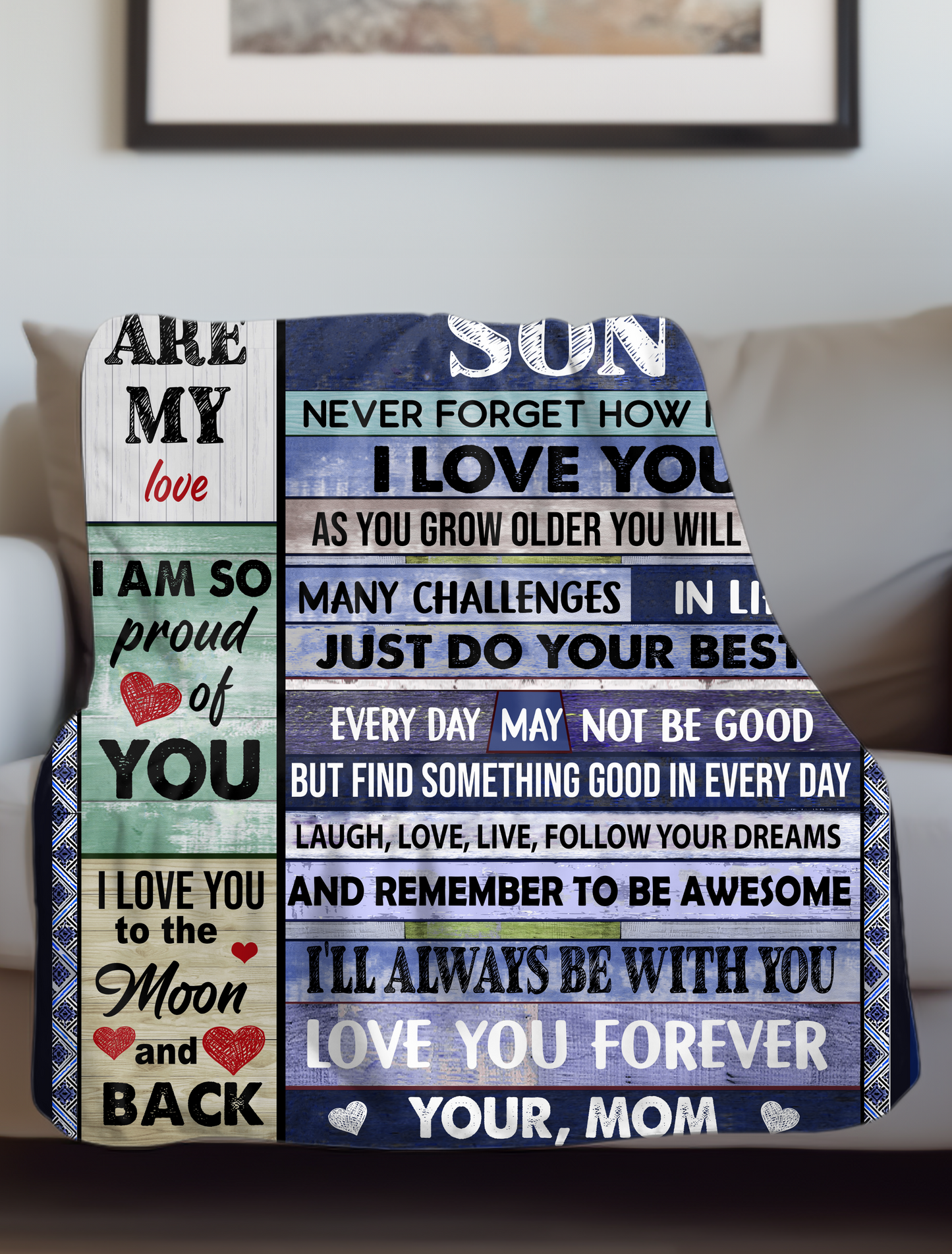 To My Son From Mom | Never Forget I Love You Blanket | Perfect Christmas Gift