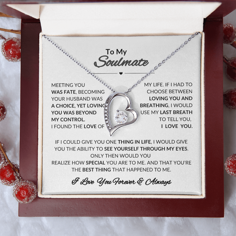 To My Soulmate Forever Love Necklace | Perfect Gift For Wife | Girlfriend | Soulmate | Meeting You Was Fate
