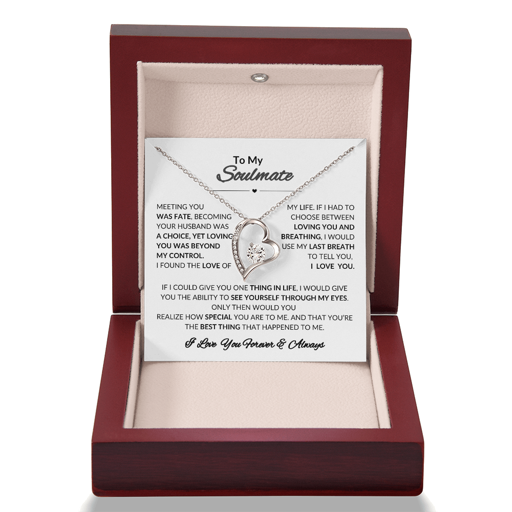 To My Soulmate Forever Love Necklace | Perfect Gift For Wife | Girlfriend | Soulmate | Meeting You Was Fate