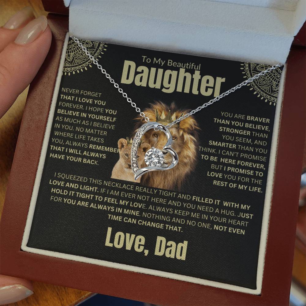 To My Beautiful Daughter From Dad | You Are braver Than You Think...| Forever Love Necklace
