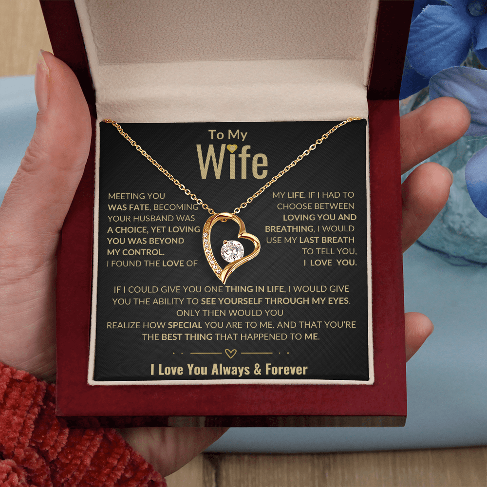 To My Wife Forever Love Necklace | Perfect Wife Gift | Meeting You Was Fate