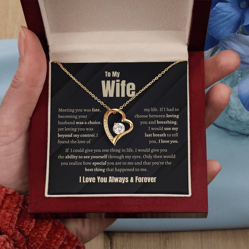 Wife Forever Love Necklace | Meeting You Was Fate | Perfect Gift To Let Her Know She's Your Heart
