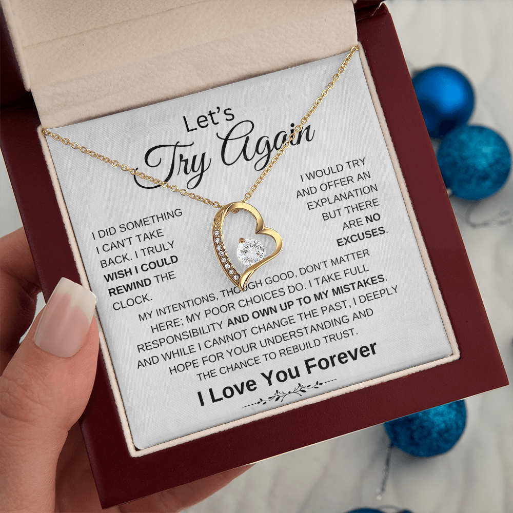 Let's Try Again | Forgive Me | Forever Love Necklace | For Wife | Soulmate | Girlfriend
