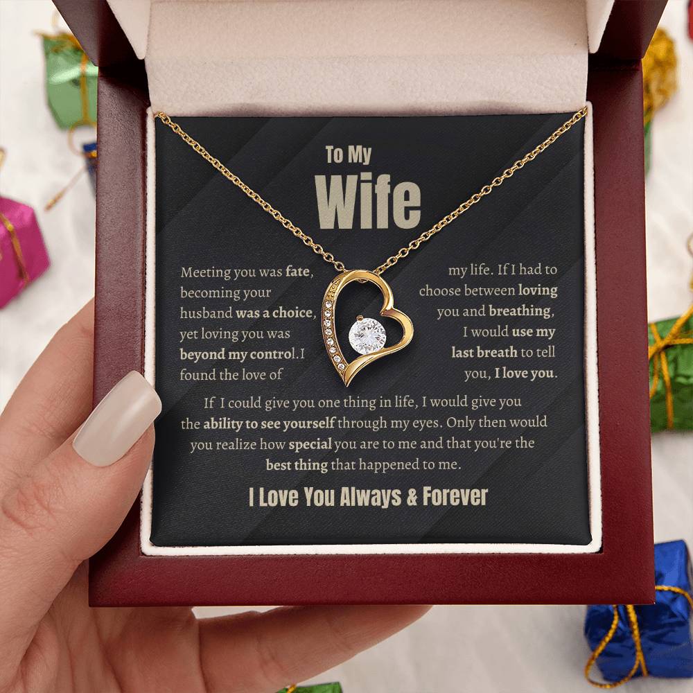 Wife Forever Love Necklace | Meeting You Was Fate | Perfect Gift To Let Her Know She's Your Heart