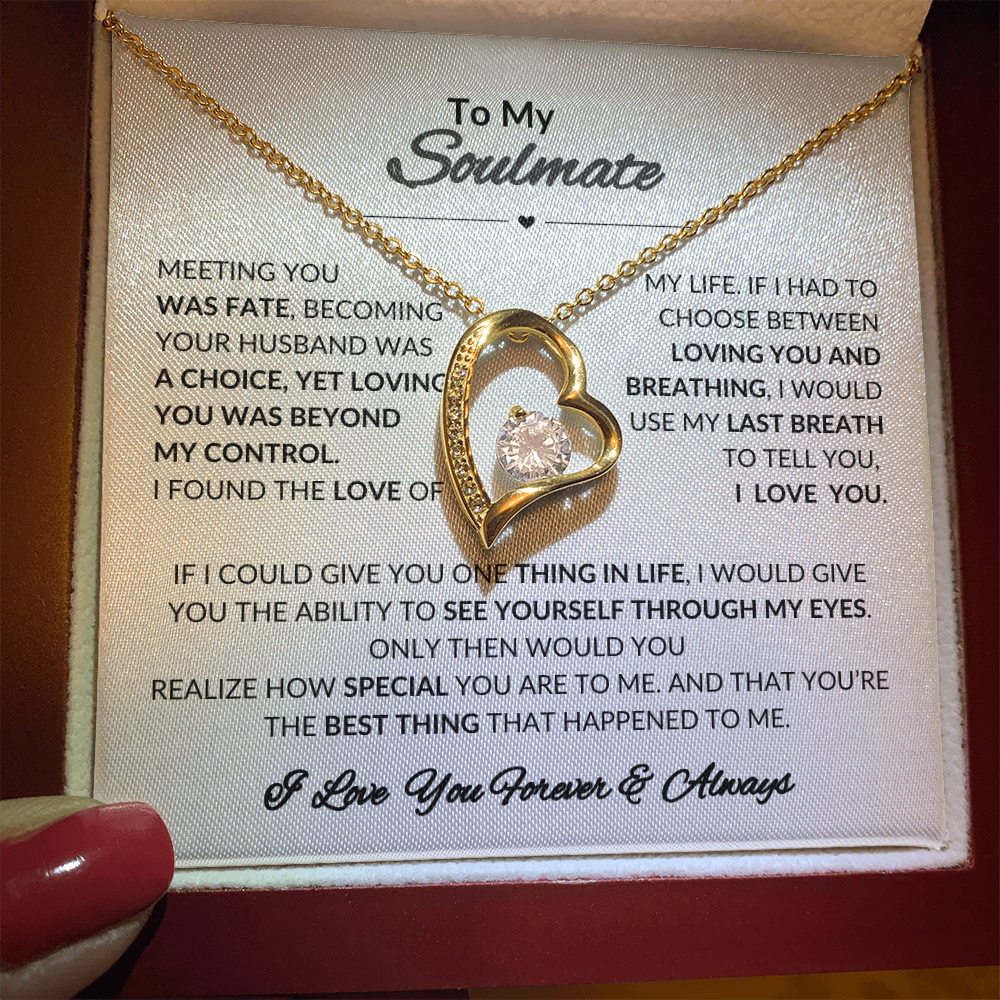 To My Soulmate Forever Love Necklace | Perfect Gift For Wife | Girlfriend | Soulmate | Meeting You Was Fate