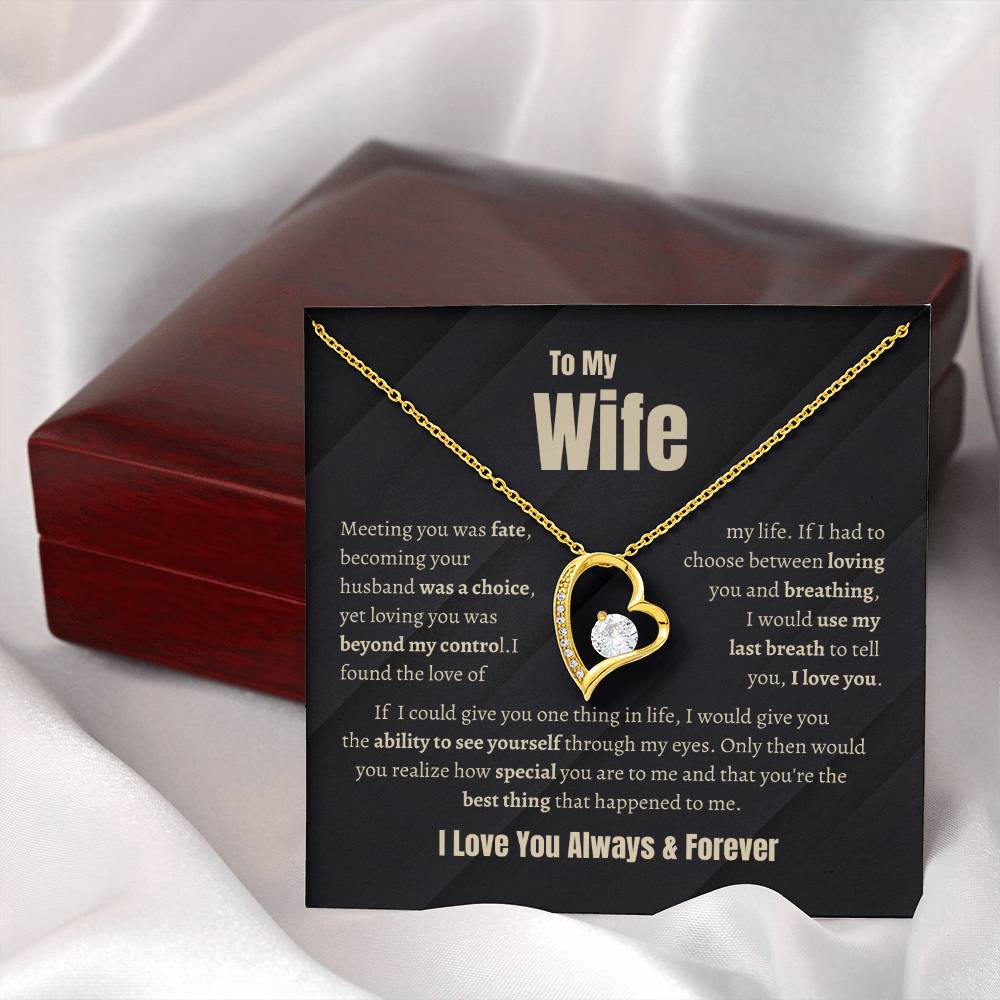 Wife Forever Love Necklace | Meeting You Was Fate | Perfect Gift To Let Her Know She's Your Heart