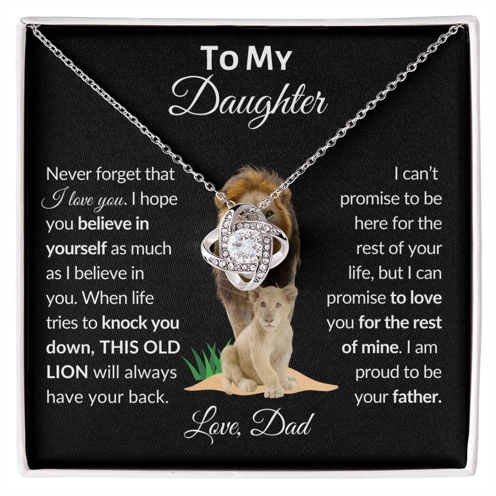 To My Daughter From Dad | Love Knot Necklace | Special Occasion Gift