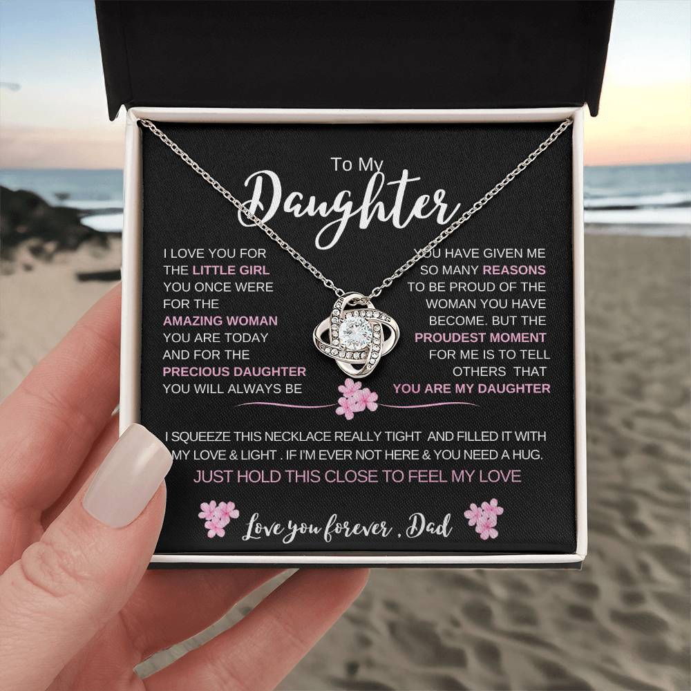 To My Daughter From Dad | Love knot Necklace | Perfect Daughter Gift