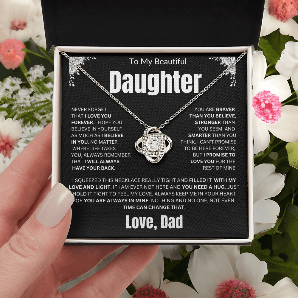 To My Daughter | Never Forget I Love You Forever | Love knot Necklace