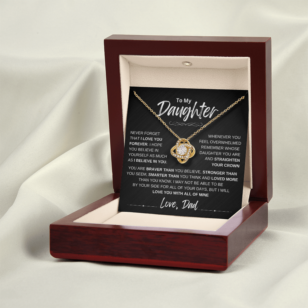 To My Daughter Love knot Necklace | Never Forget That I Love You Daughter From Dad