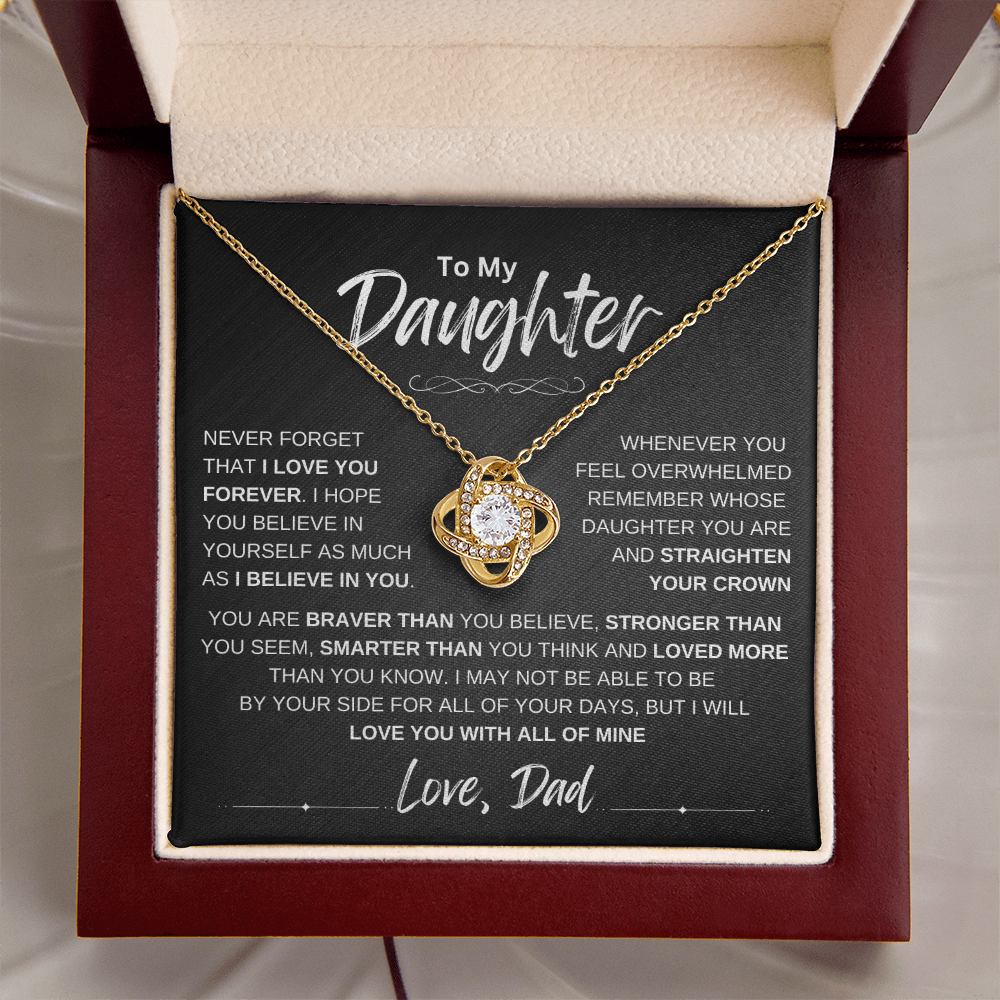 To My Daughter Love knot Necklace | Never Forget That I Love You Daughter From Dad