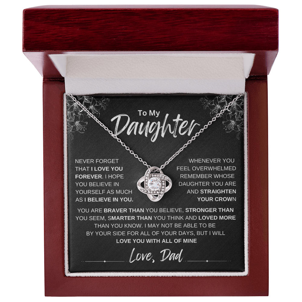 To My Daughter Love knot Necklace | Never Forget That I Love You Daughter From Dad