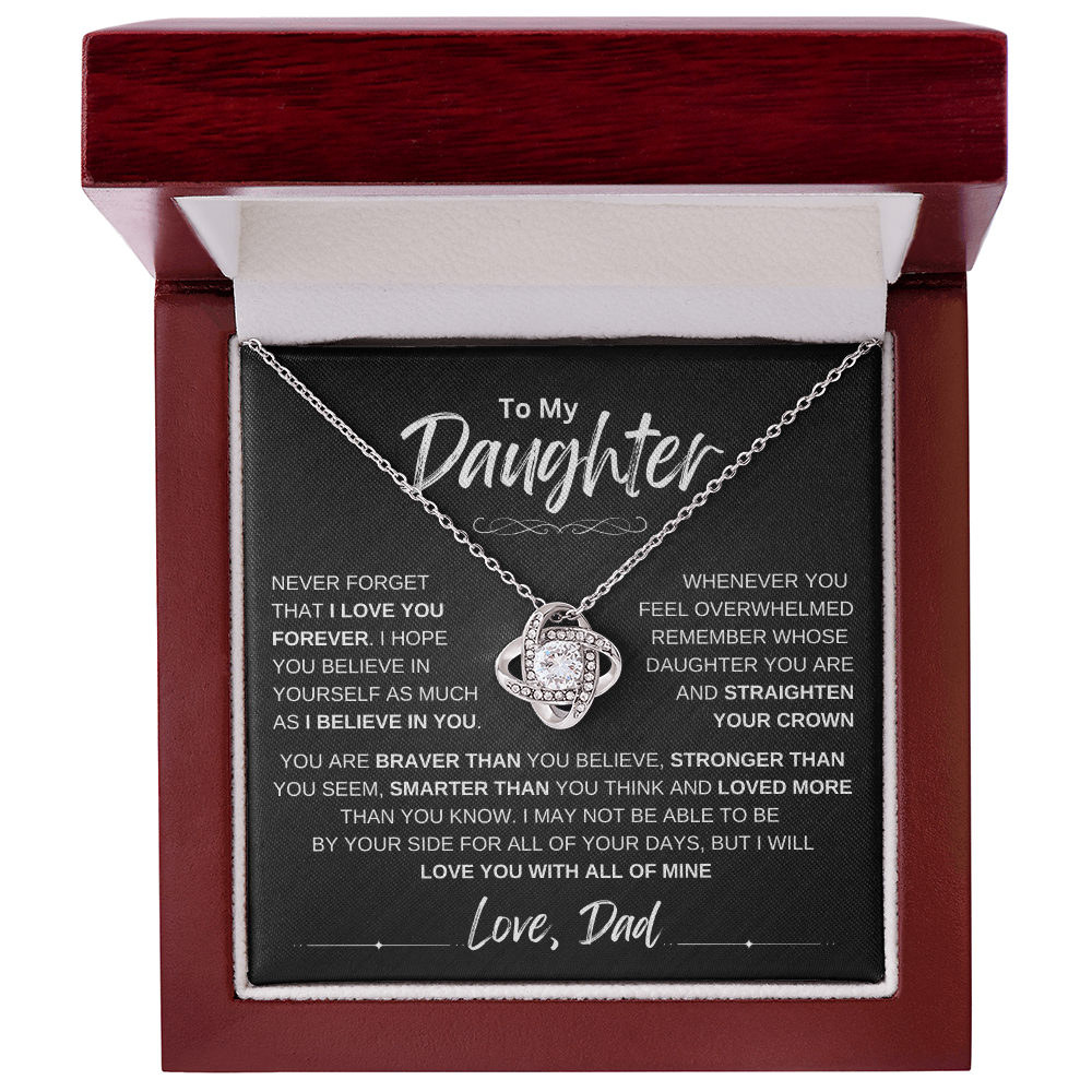 To My Daughter Love knot Necklace | Never Forget That I Love You Daughter From Dad