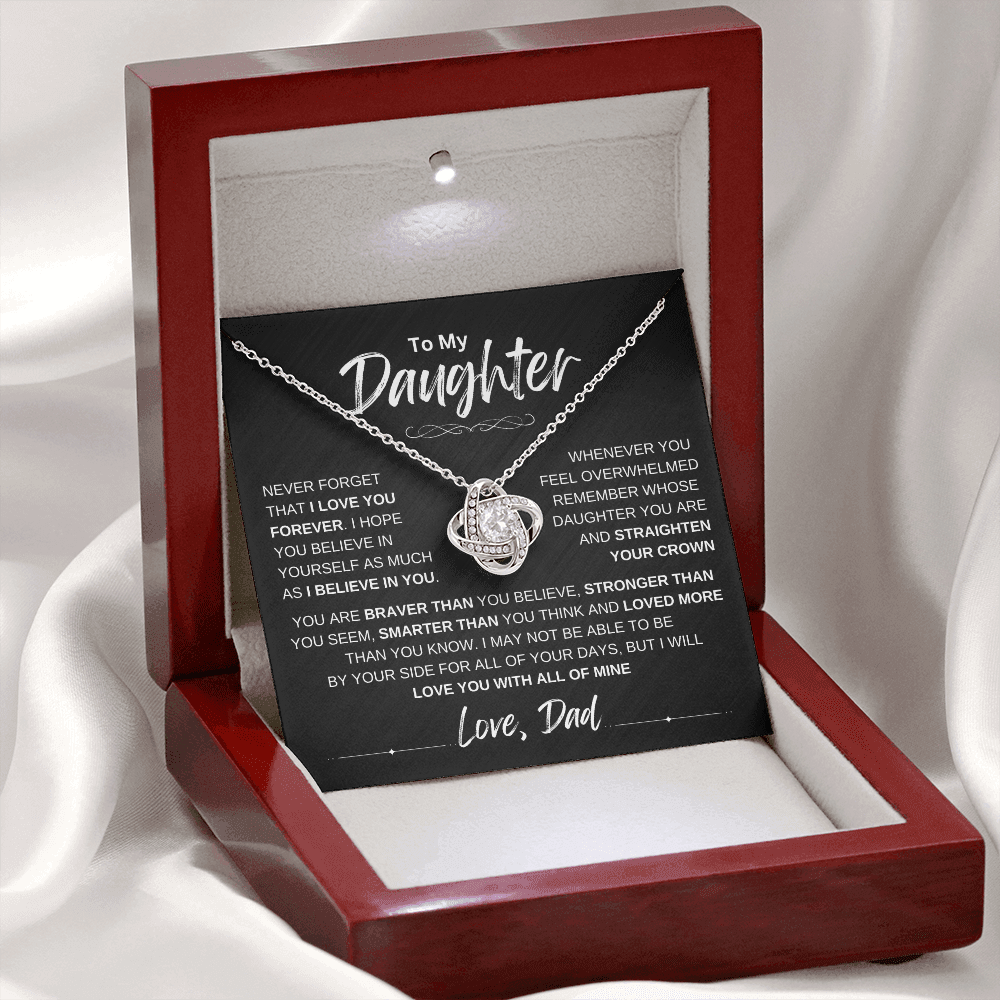 To My Daughter Love knot Necklace | Never Forget That I Love You Daughter From Dad