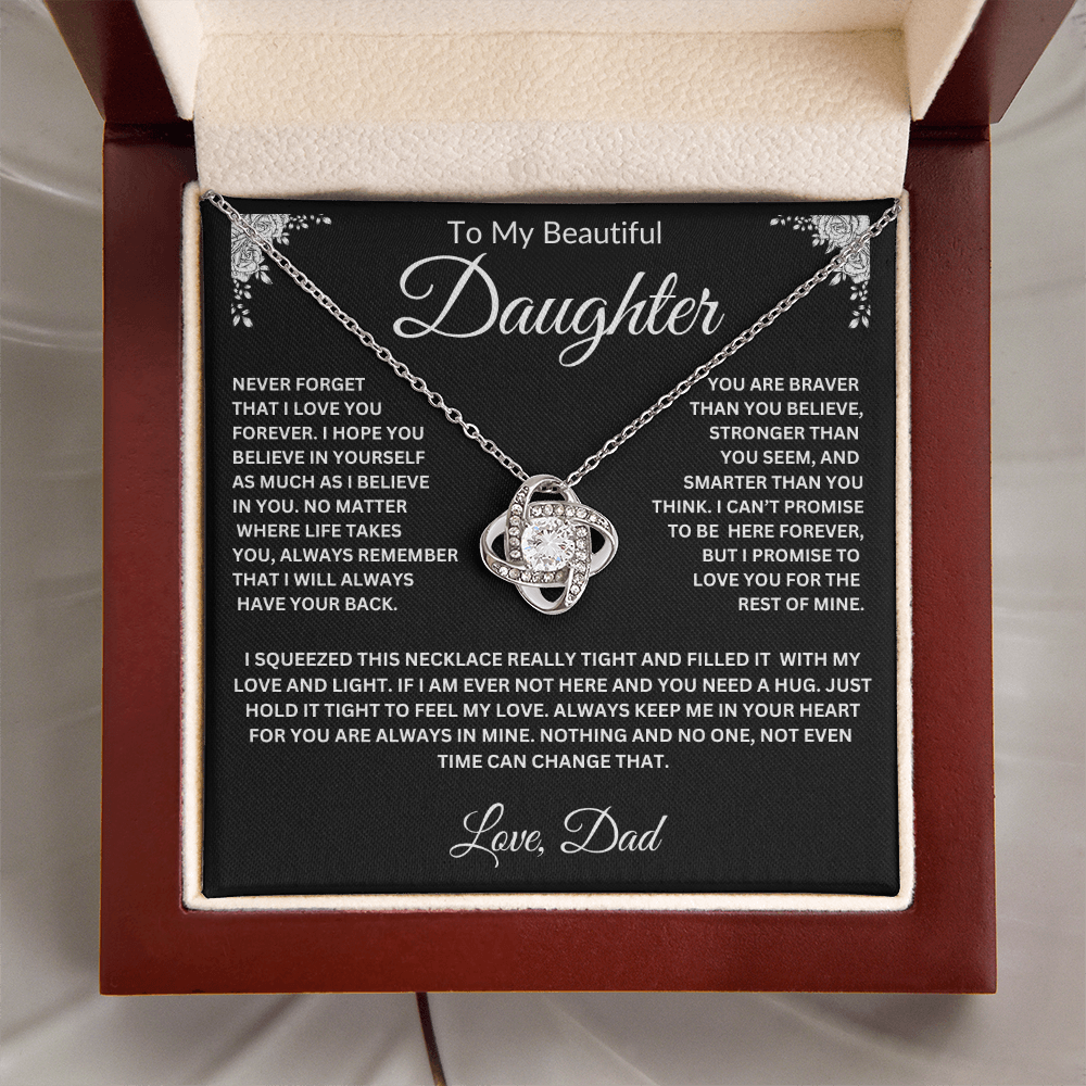 To My Daughter | Never Forget I love you | Love knot Necklace