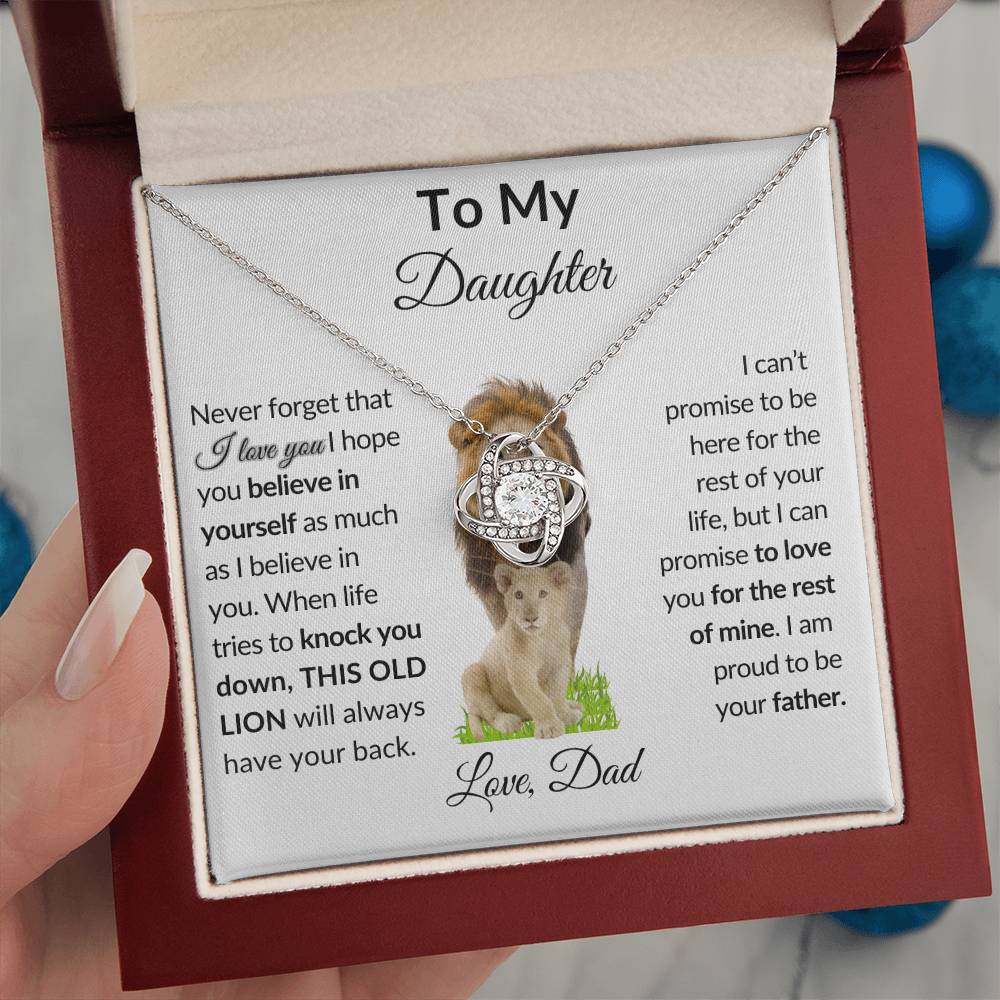 To My Daughter From Dad | Love Knot Necklace | Special Occasion Gift