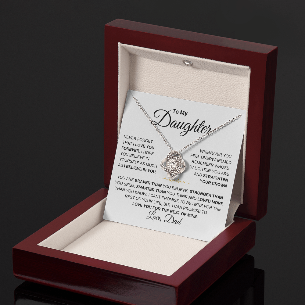 To My Daughter Love knot Necklace | Never Forget That I Love You Daughter From Dad