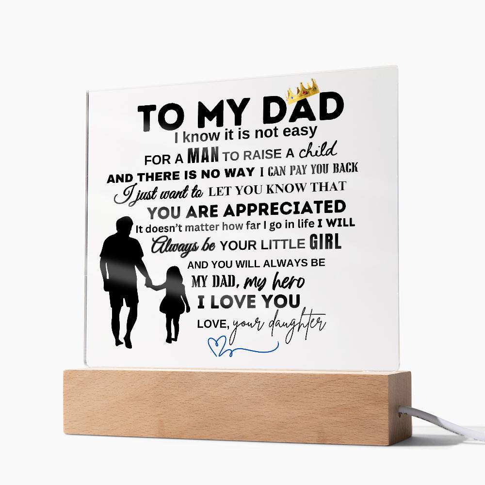 To My Dad From Your Daughter | You Are Appreciated | Christmas and Thanksgiving Gift