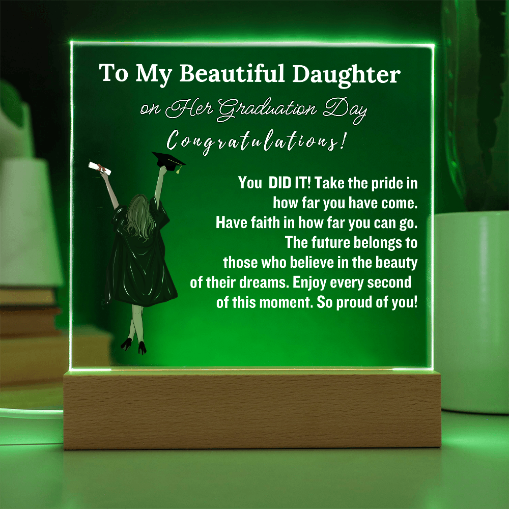 To My Daughter From Dad| Congratulations on Your Graduation | Graduation Gift | Acrylic Lamp