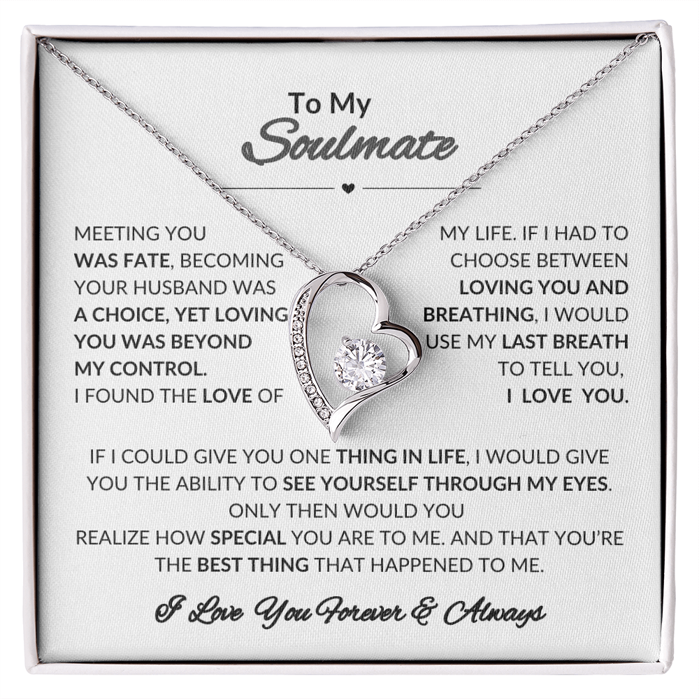 To My Soulmate Forever Love Necklace | Perfect Gift For Wife | Girlfriend | Soulmate | Meeting You Was Fate