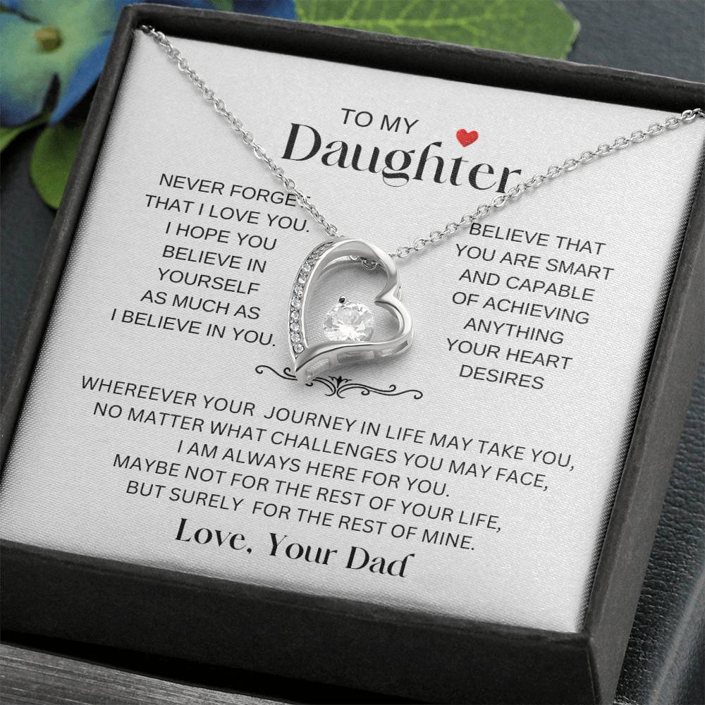 To My Daughter from Dad | Beautiful Forever Love Necklace