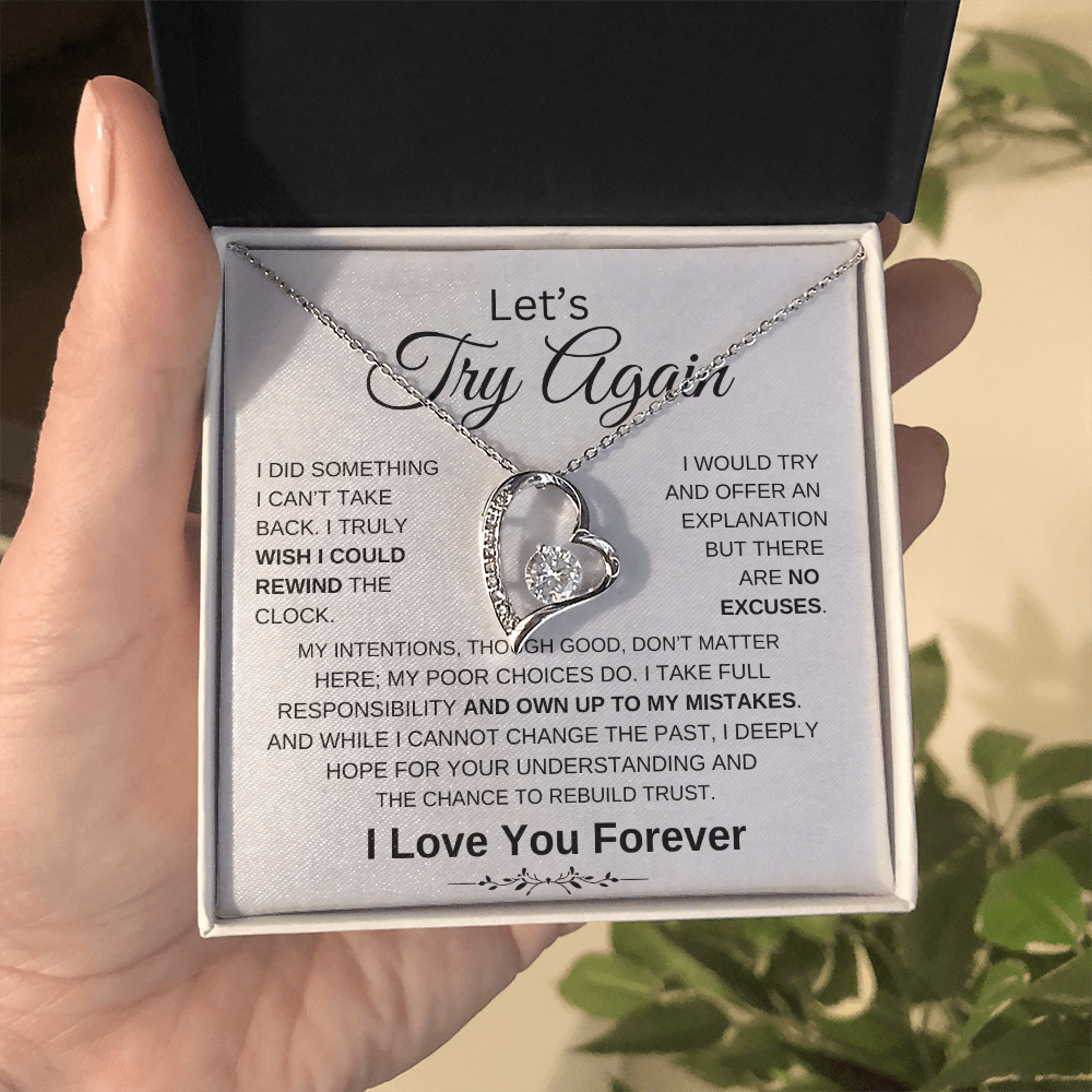 Let's Start Again | Forgive Me | Forever Love Necklace | For Wife | Soulmate | Girlfriend