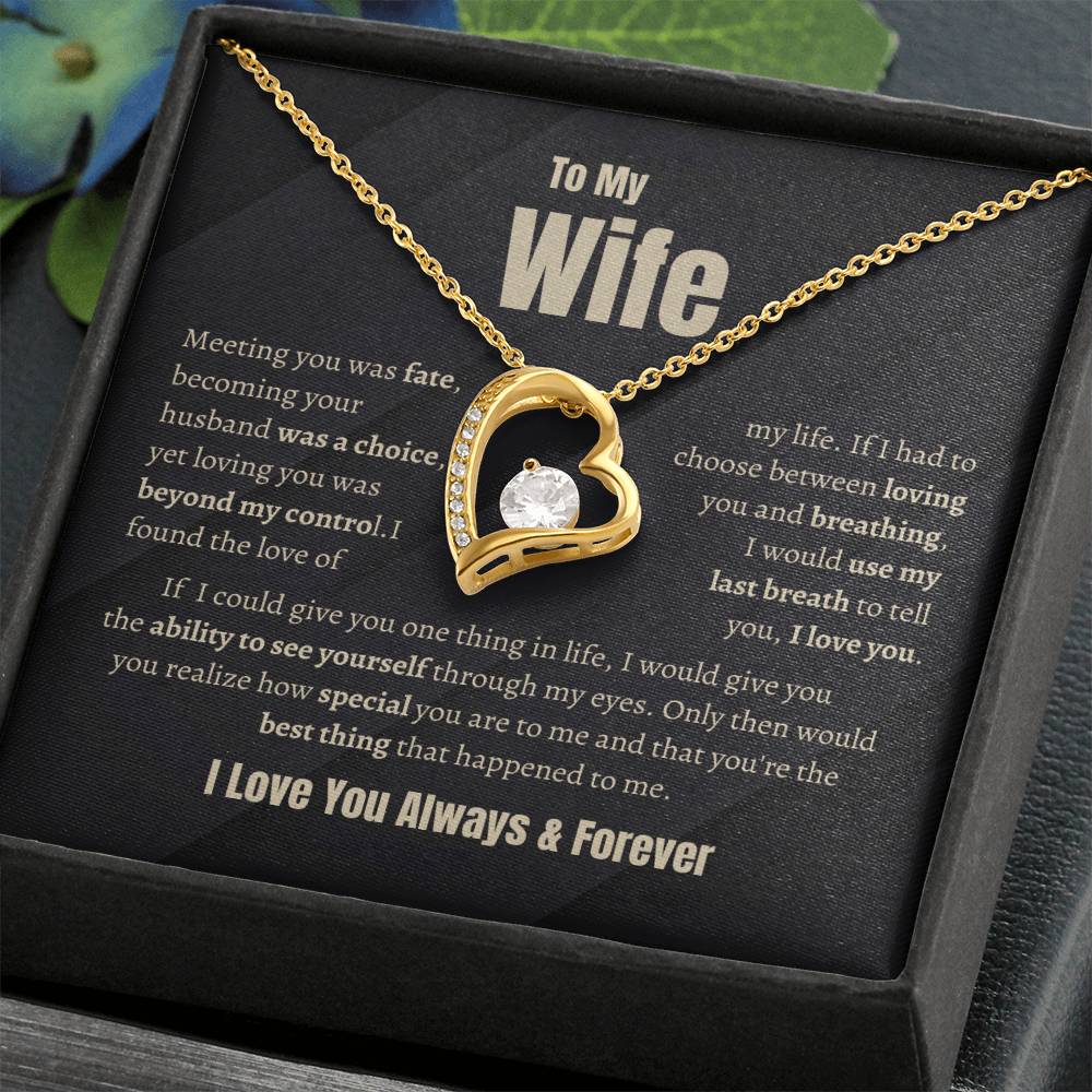 Wife Forever Love Necklace | Meeting You Was Fate | Perfect Gift To Let Her Know She's Your Heart