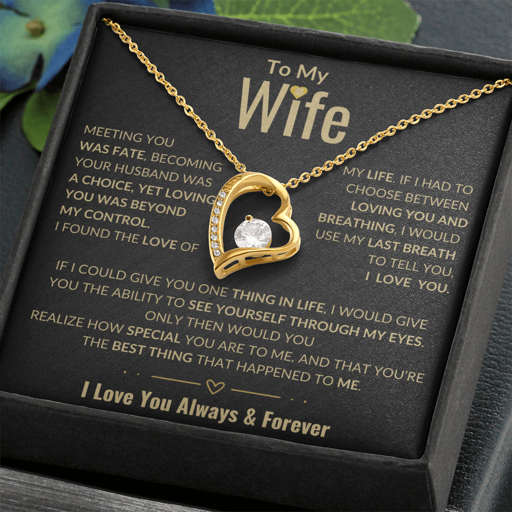 To My Wife Forever Love Necklace | Perfect Wife Gift | Meeting You Was Fate