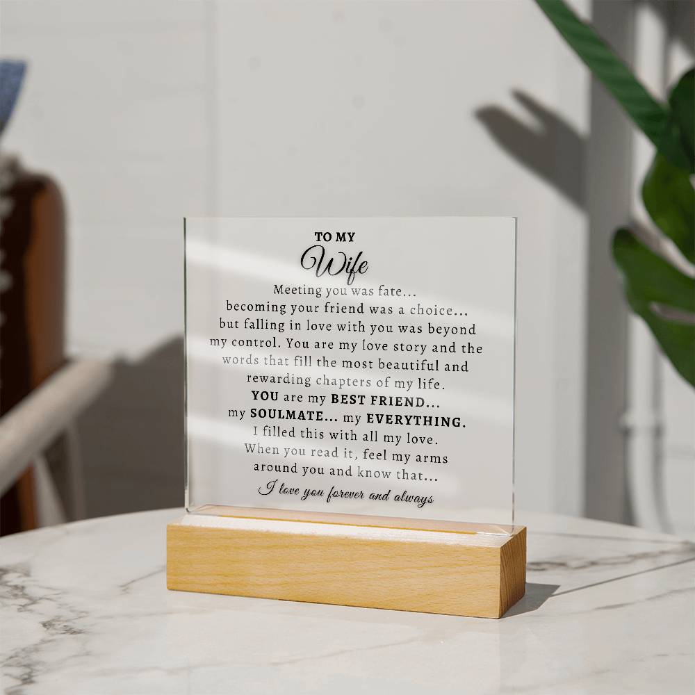 To My Wife | Acrylic Plaque | Meeting You Was Fate
