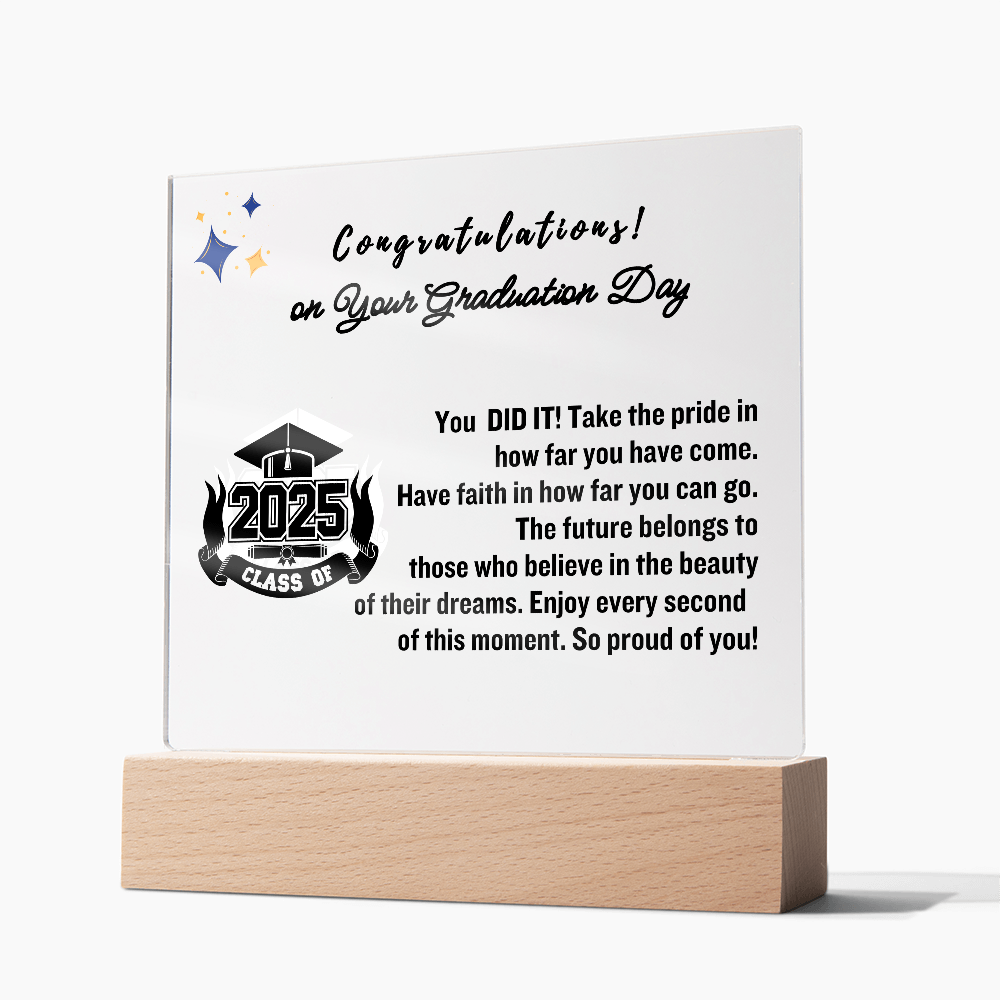 Congratulations on Your Graduation | Graduation Gift | Acrylic Lamp