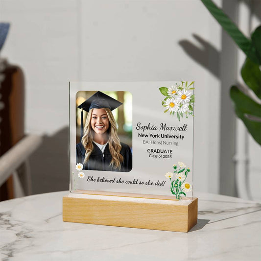 Personalized Graduation Plaque| She Believed She Could And She Did!