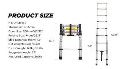 Aluminum Telescoping Ladder For Outdoor Work