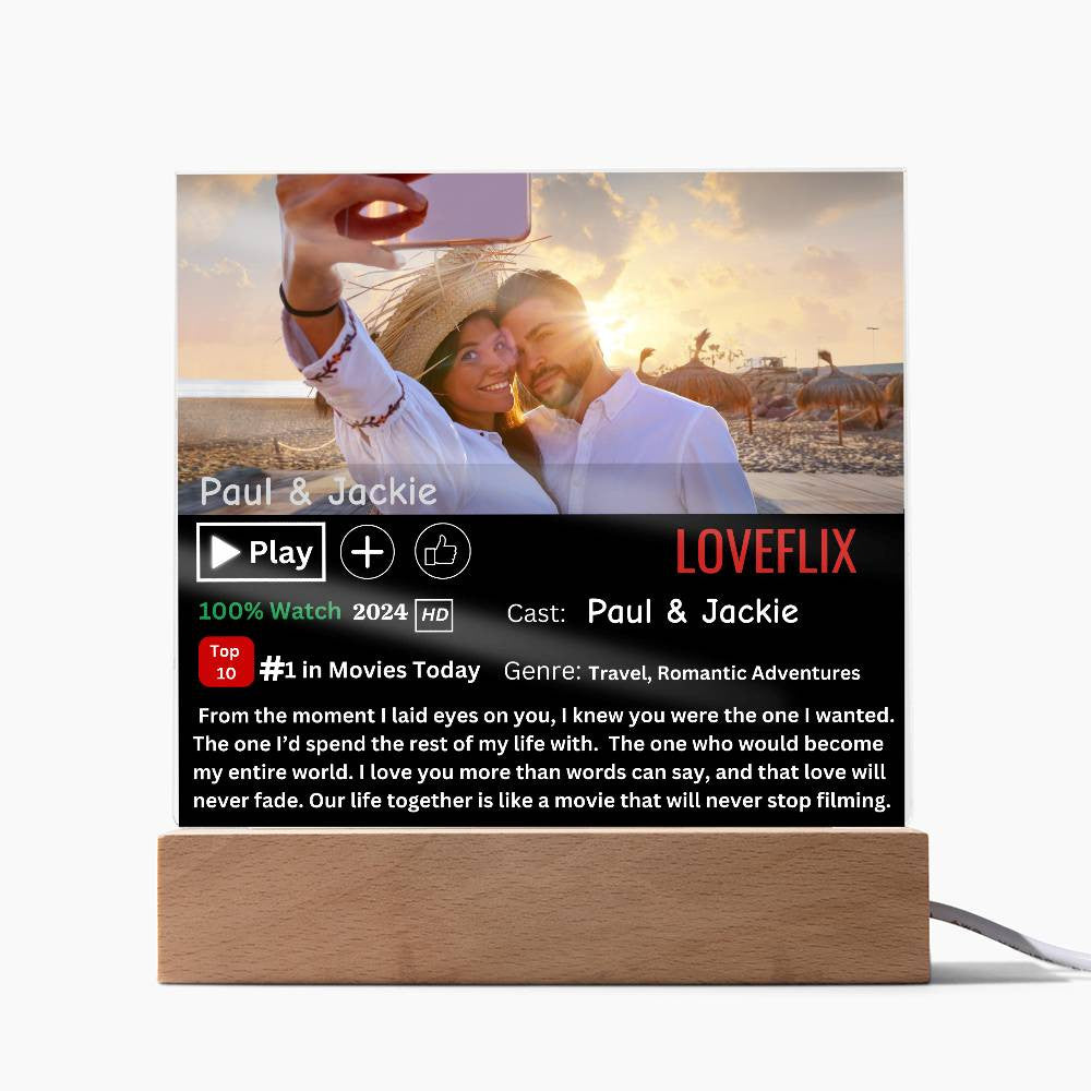 Personalized LoveFlix Acrylic Plaque