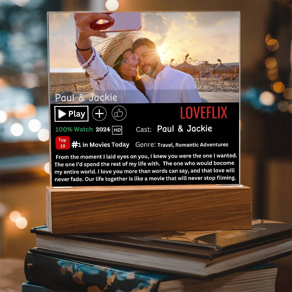 Personalized LoveFlix Acrylic Plaque