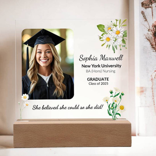 Personalized Graduation Plaque| She Believed She Could And She Did!