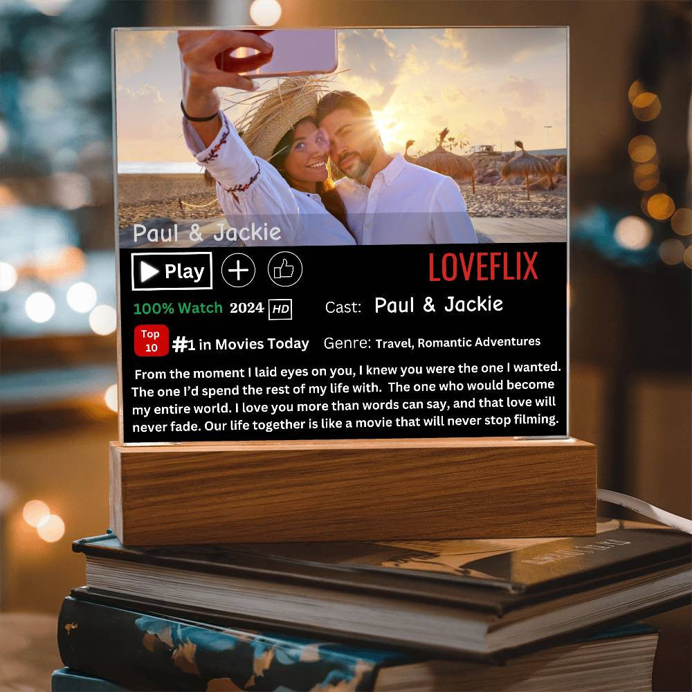 Personalized LoveFlix Acrylic Plaque