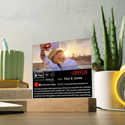 Personalized LoveFlix Acrylic Plaque