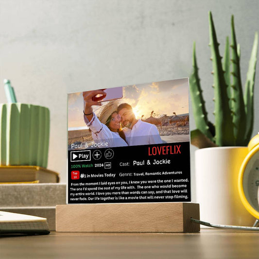 Personalized LoveFlix Acrylic Plaque