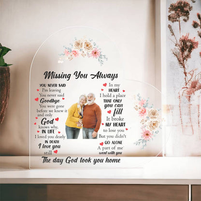 Acrylic Heart Plaque? Missing You Always | Memorial Plaque