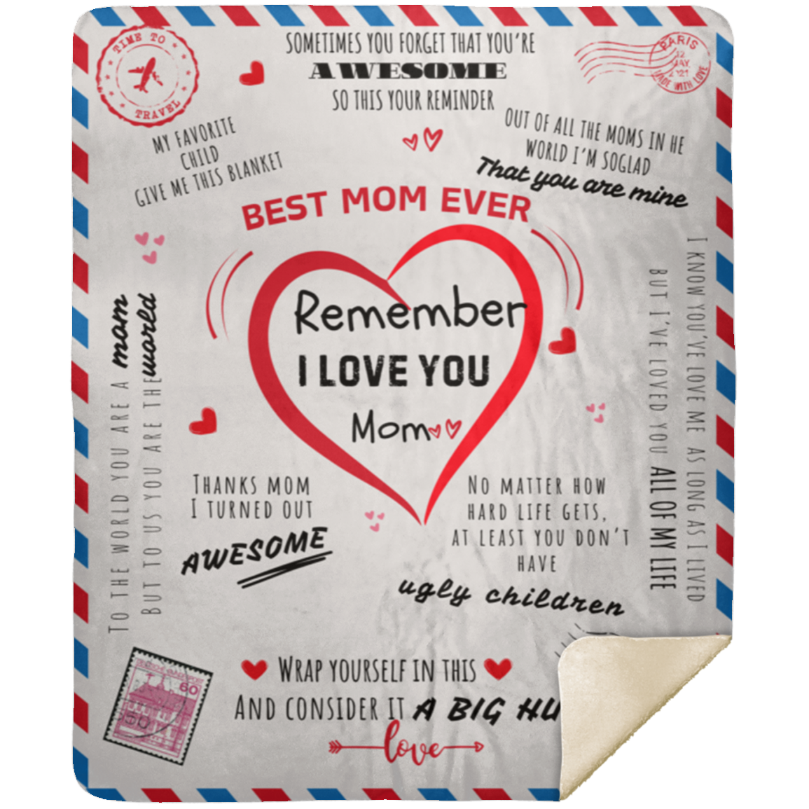 Postal  Card Blanket | Perfect Mom Gift