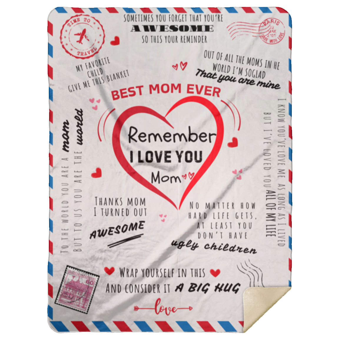 Postal  Card Blanket | Perfect Mom Gift