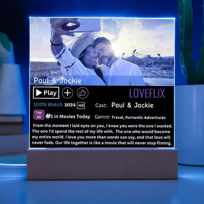 Personalized LoveFlix Acrylic Plaque
