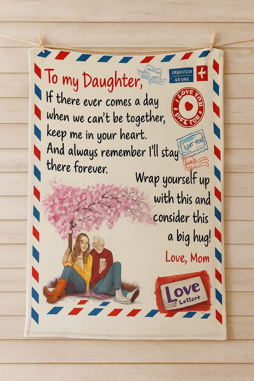 To My Daughter From Mom Postal Blanket| Perfect Reminder Of A Mother's Love