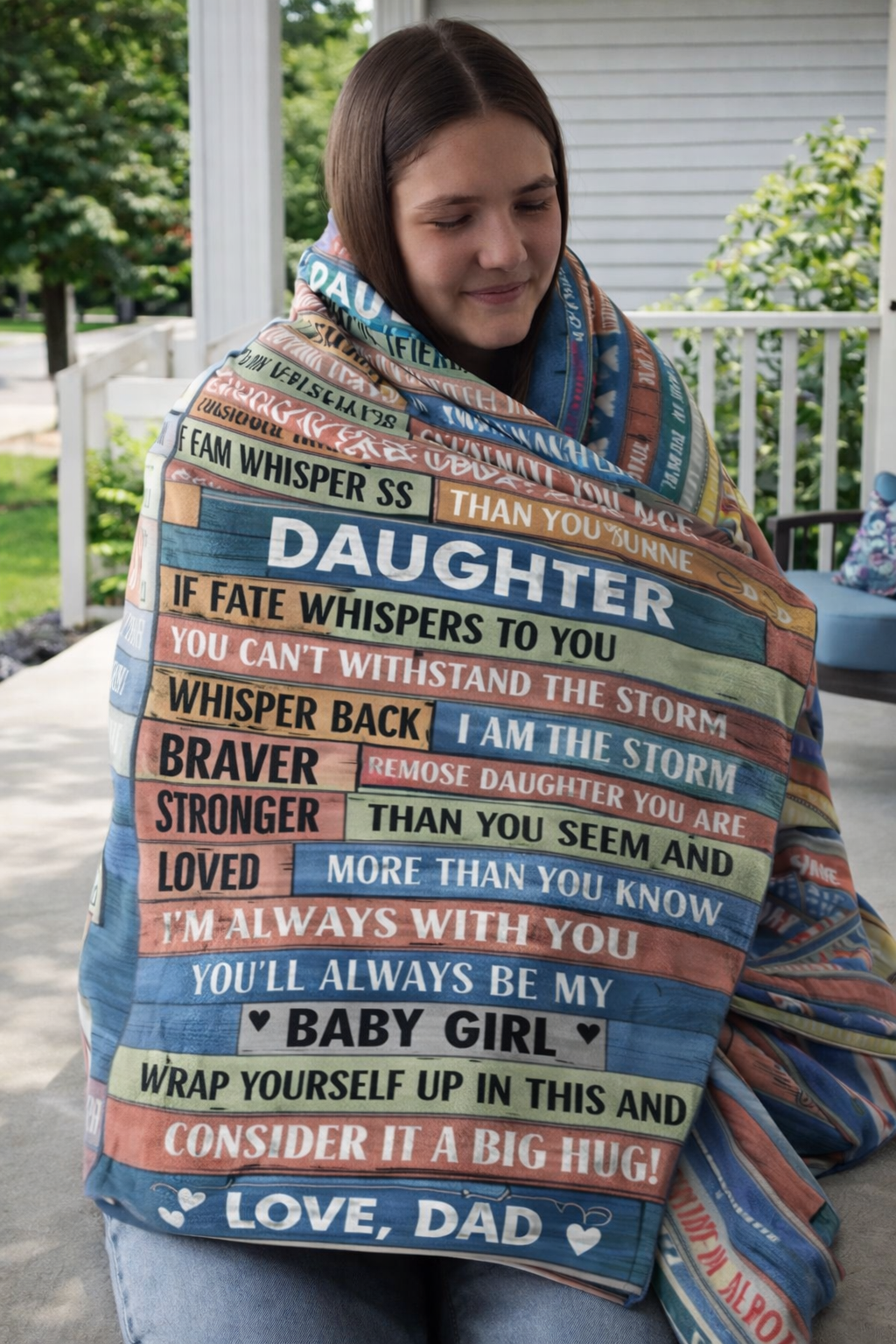 To My Daughter Whisper Back Storm Blanket