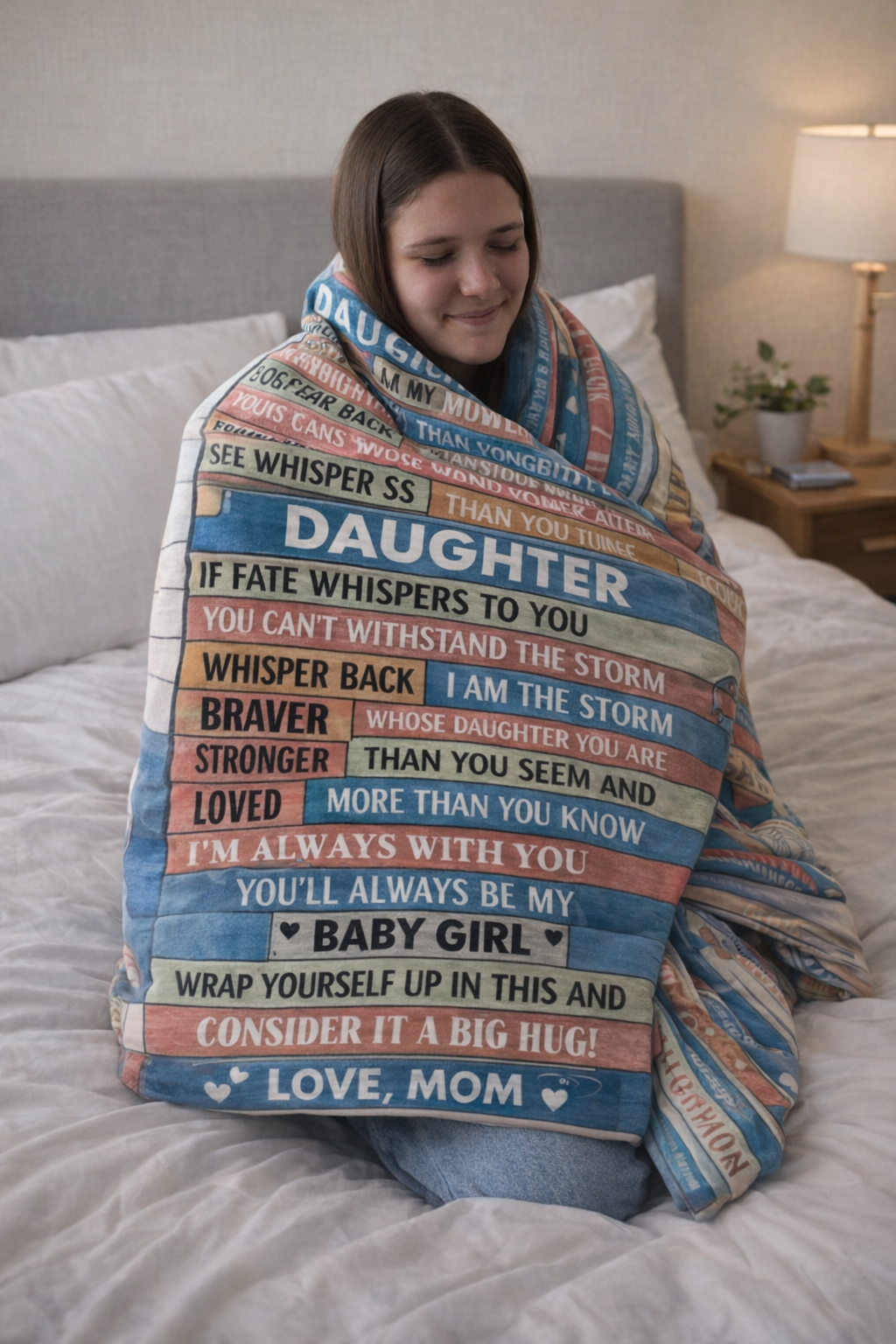To My Daughter Whisper Back Storm Blanket