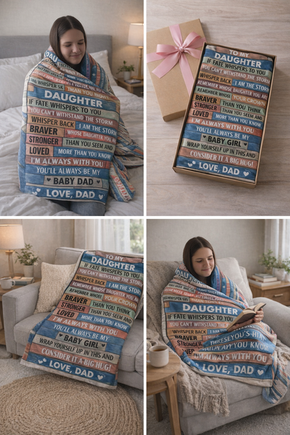 To My Daughter Whisper Back Storm Blanket