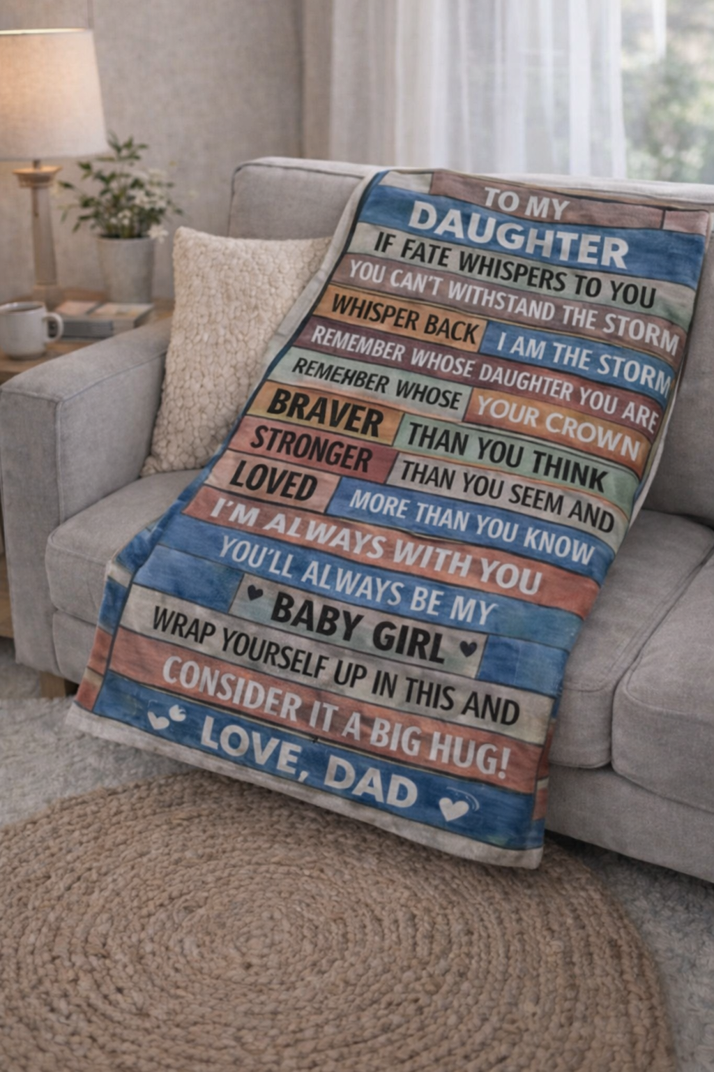 To My Daughter Whisper Back Storm Blanket