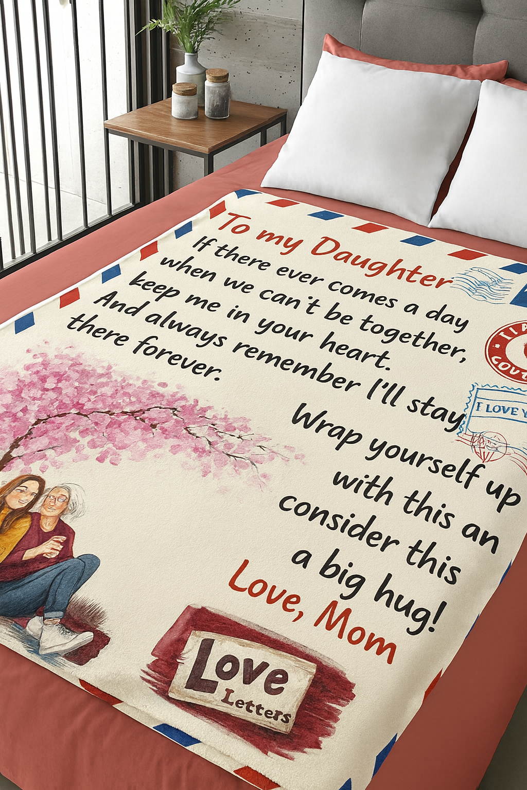 To My Daughter From Mom Postal Blanket| Perfect Reminder Of A Mother's Love