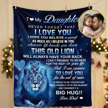 To My Daughter Lion Blanket | Perfect Daughter Gift| From Dad To Daughter